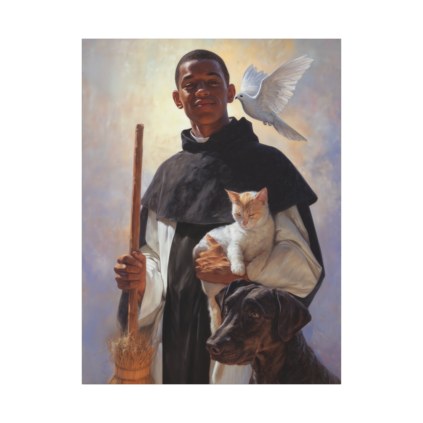 Saint Martin de Porres - Gallery Wrapped Canvas - Print - Religious Art for your Home - Catholic Art