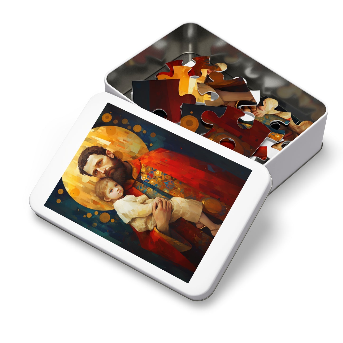 Saint Christopher - Puzzle and Keepsake Tin - Religious Jigsaw Puzzle (30, 110, 252, 500,1000-Piece) - Religious Puzzle