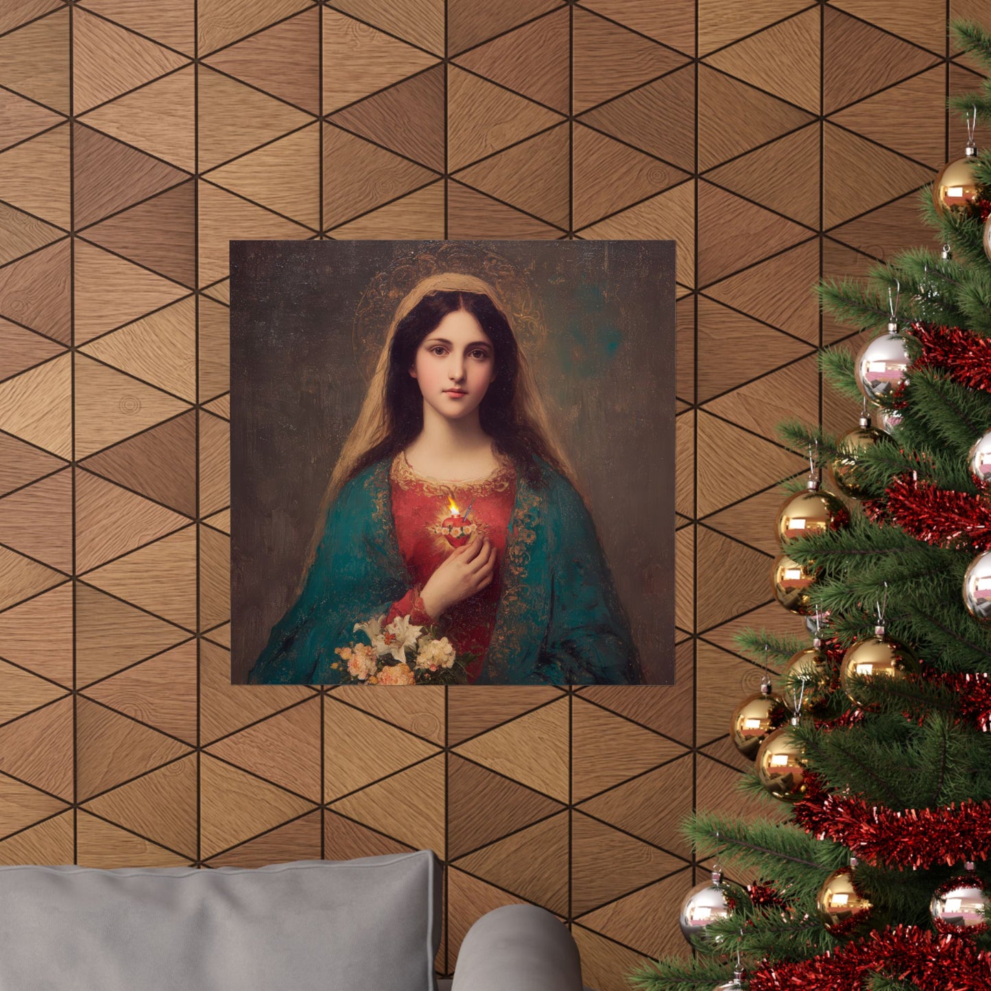 The Immaculate Heart of Mary - Mother Mary - Marian Art - Sanctified Souls Print - Multiple Sizes - Premium Matte Vertical Posters