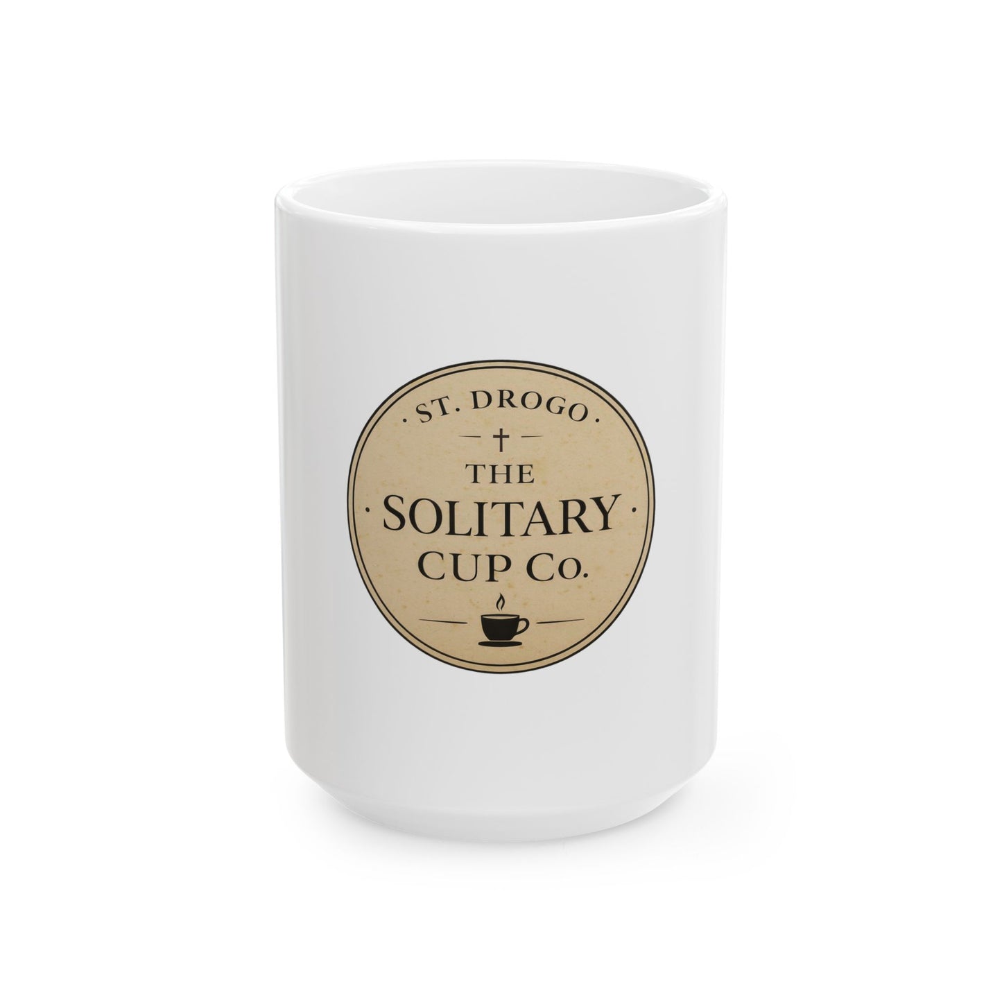 St. Drogo - The Solitary Cup Co. Ceramic Mug, (11oz, 15oz) - White Ceramic Coffee Cup