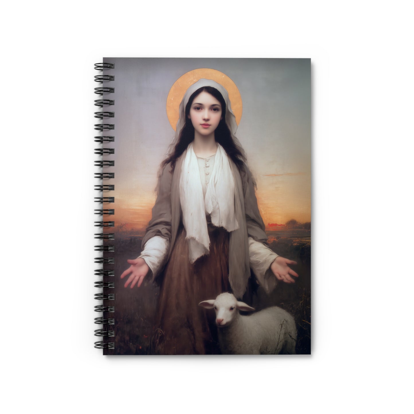 Saint Germaine Cousin - Sanctified Souls Art - Religious Based Notebook - Spiral Notebook
