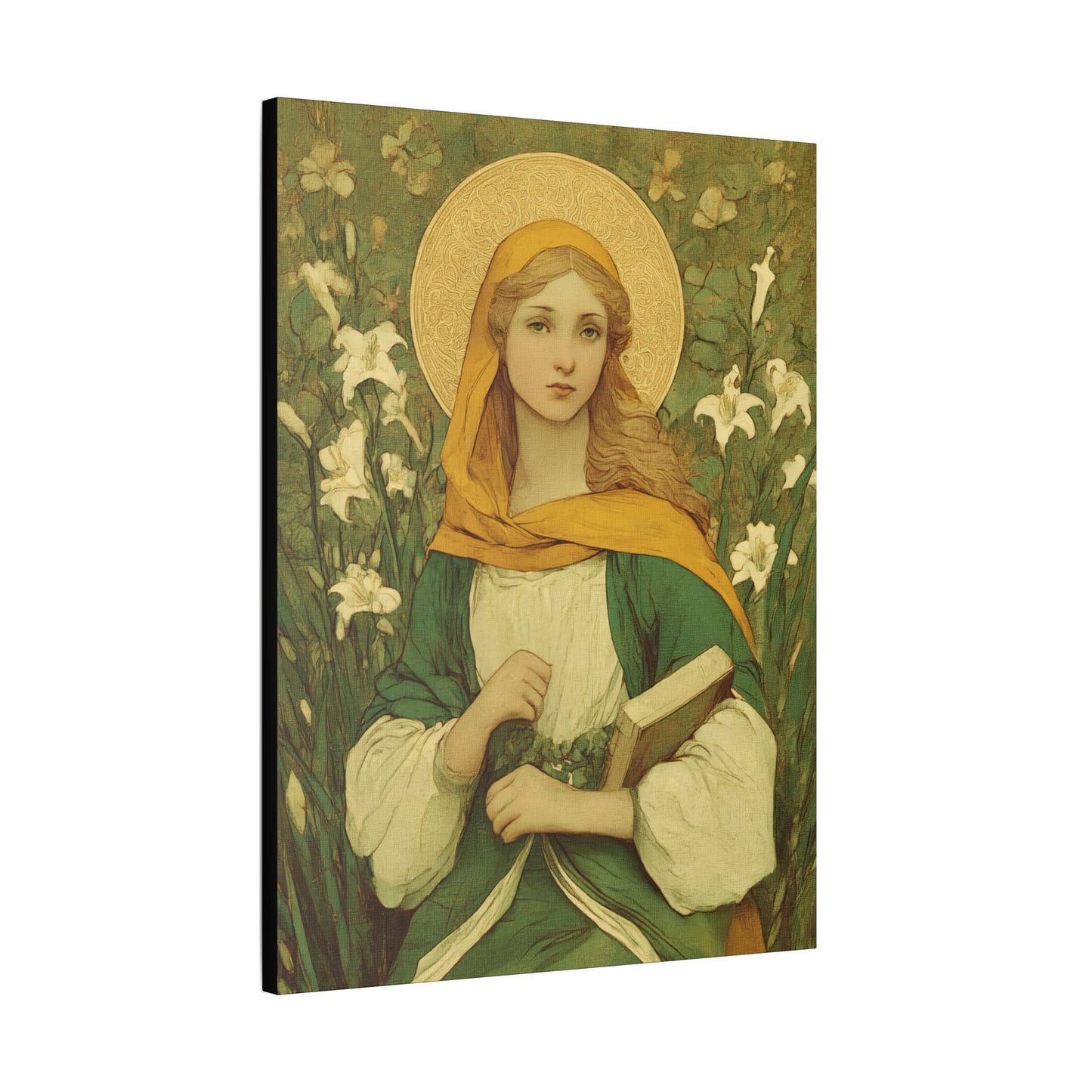 Saint Dymphna - Museum Wrapped Canvas - Sanctified Souls Print - Religious Art for your Home