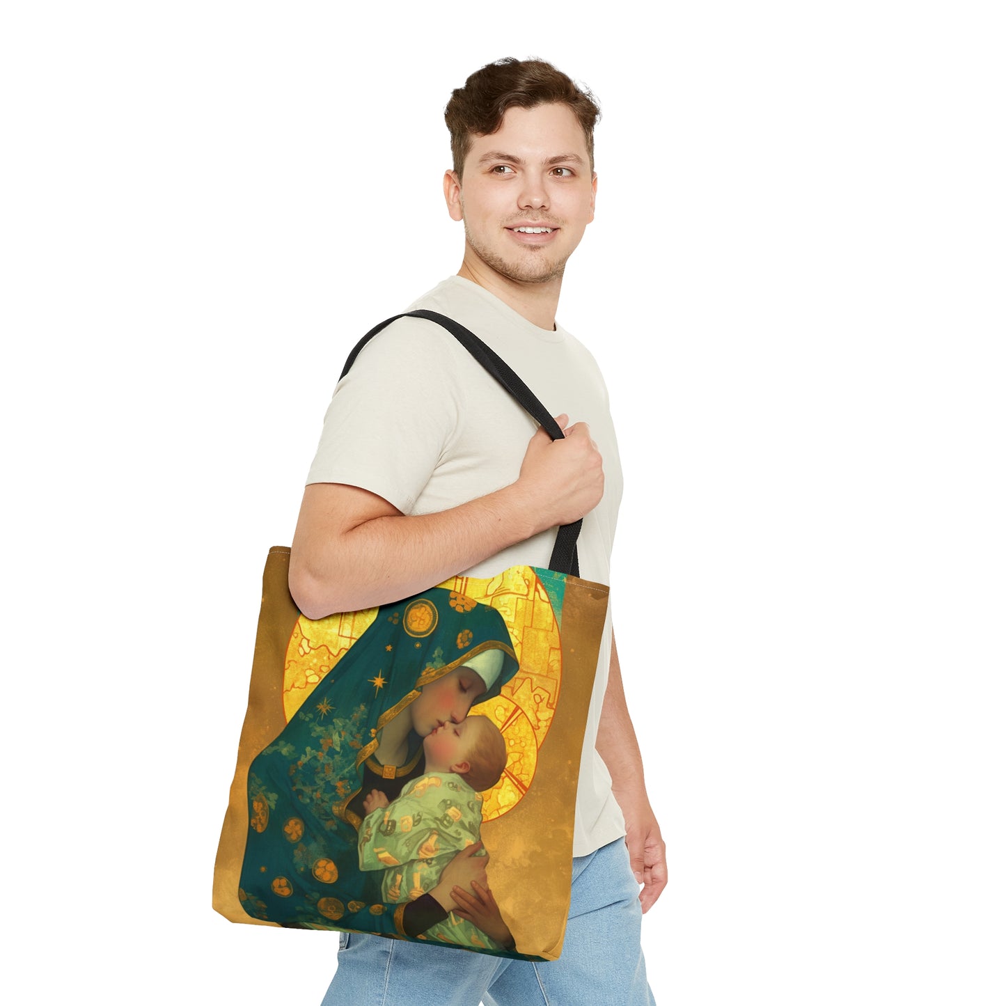 Peaceful Refuge - Mary and the Christ Child Tote Bag - Large Medium Small Faith Art Bag - Catholic Faith Purse - Religious - Bible Bag