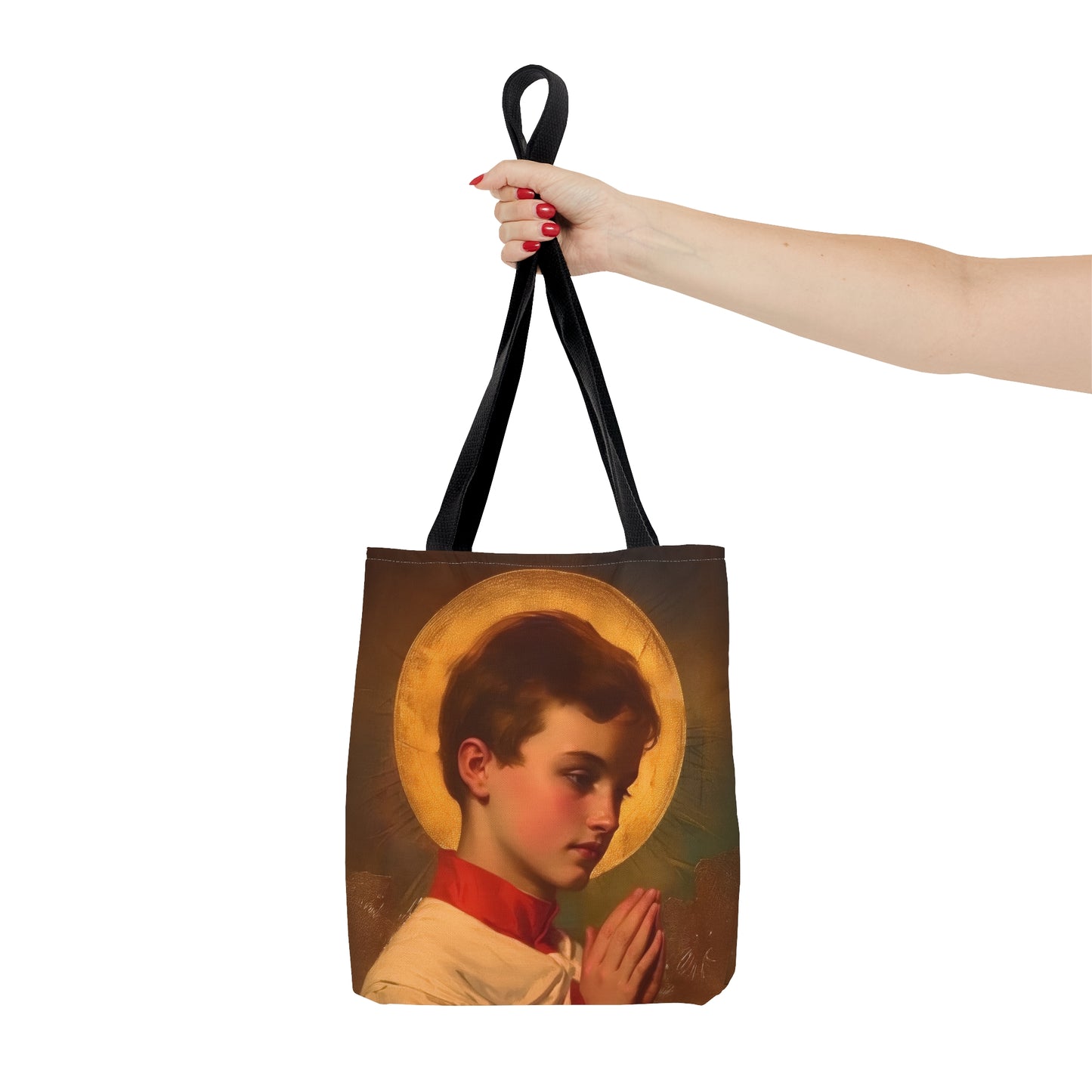 Saint Dominic Savio Tote Bag - Large Medium Small Faith Art Bag - Catholic Faith Purse - Religious - Prayer Bag - Devotional Purse