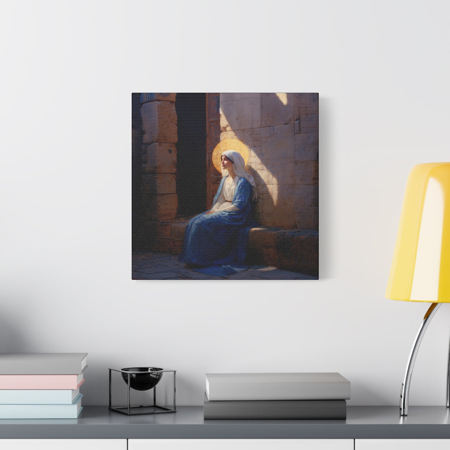 The Quiet Fiat That Split the Darkness, Mary's Yes - Gallery Wrapped Canvas - Print - Religious Art for your Home - Catholic Art