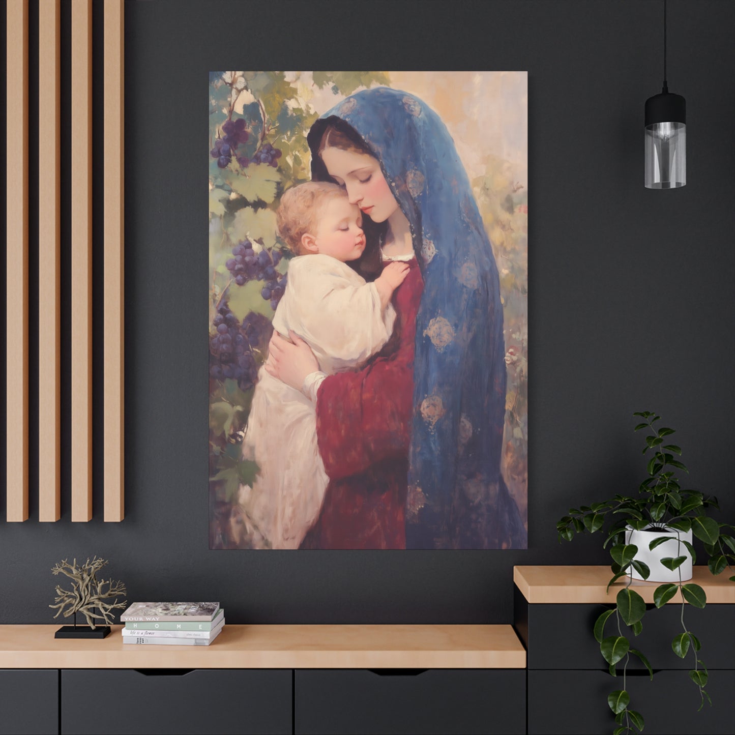 Our Lady of the Grapes / Out Lady of the Harvest - Gallery Wrapped Canvas - Print - Religious Art for your Home - Catholic Art