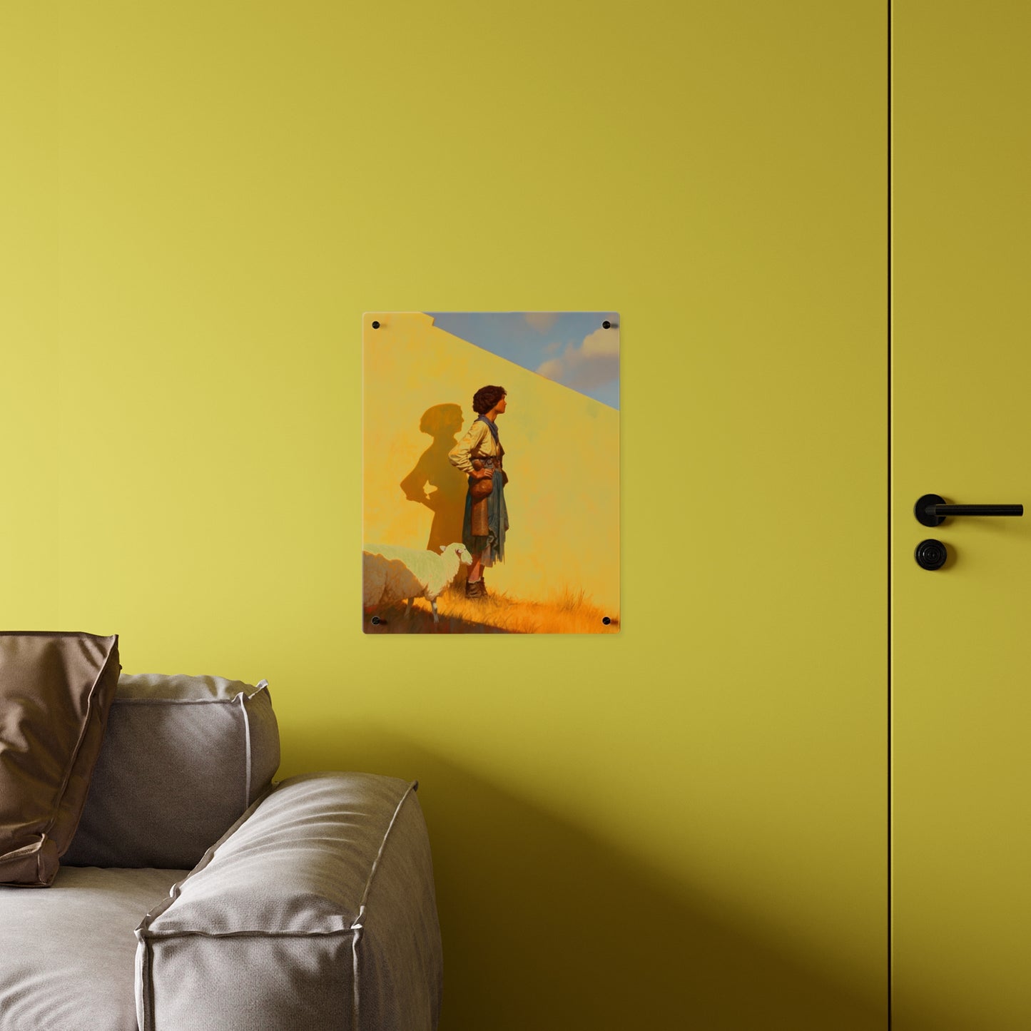 David son of Jesse Acrylic Wall Art Panel - Ready to Hang Acrylic Print - David and Goliath - Bible Story Wall Art