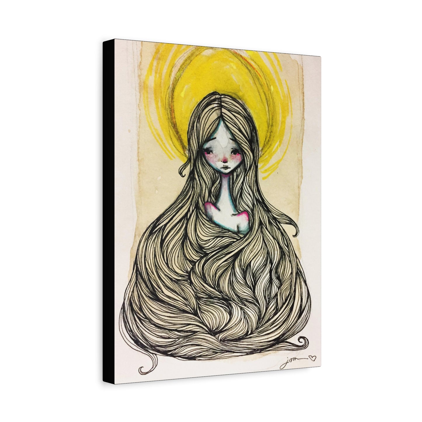 Saint Agatha of Sicily Canvas Print - Hand-Drawn Catholic Art Print | Christian Sacred Wall Art | Sanctified Solocosmo Religious Artwork