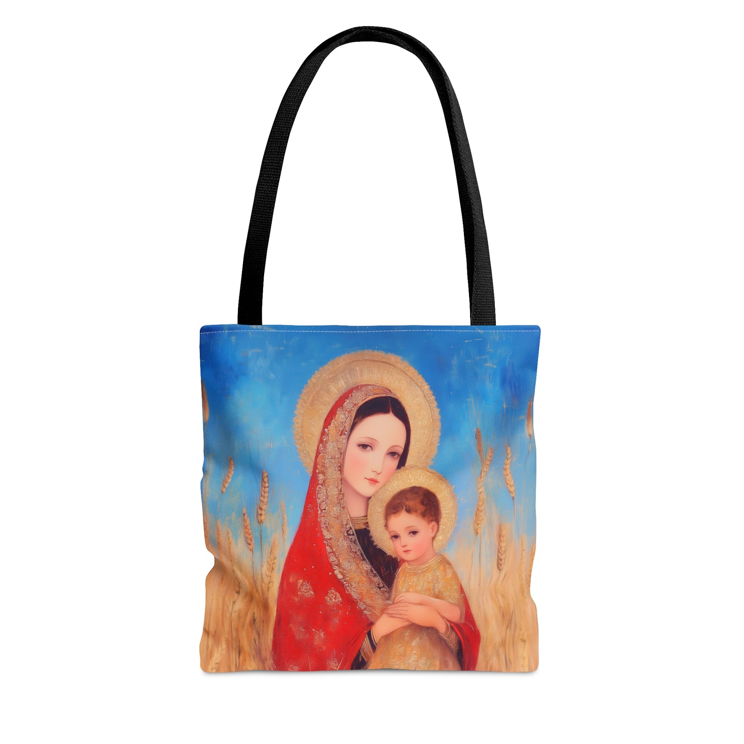 Our Lady of the Harvest - Tote Bag - Large Medium Small Faith Art Bag - Bible Study Faith Purse - Double Sided