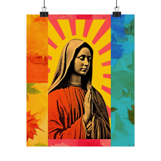 Radiant Mary : Mary in Art - Sanctified Souls Print - Multiple Sizes - Premium Matte Vertical Posters - Virgin Mary