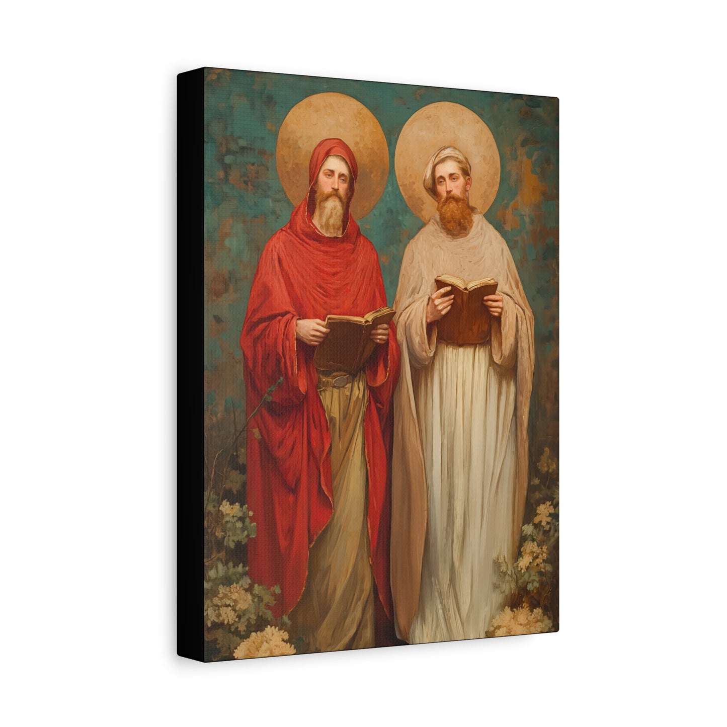 Saints Cosmas and Damian - Multiple Sizes - Catholic Home art - Museum Wrapped Canvas - Sanctified Souls Print - Catholic Martyr Art