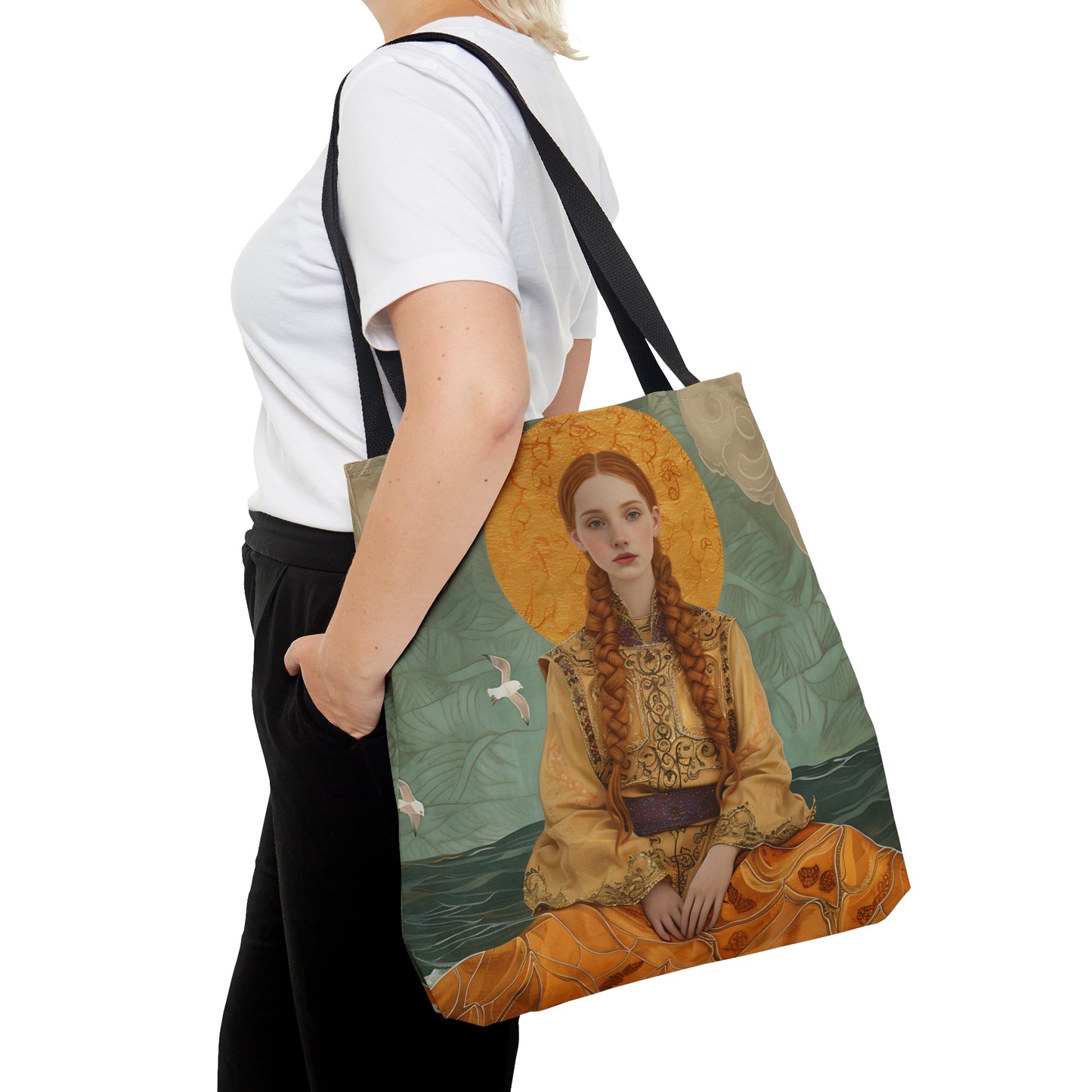 Saint Ia of Cornwall Tote Bag - Three sizes - Large Medium Small Faith Art Bag - Catholic purse - Double Sided - Patron Saint Art
