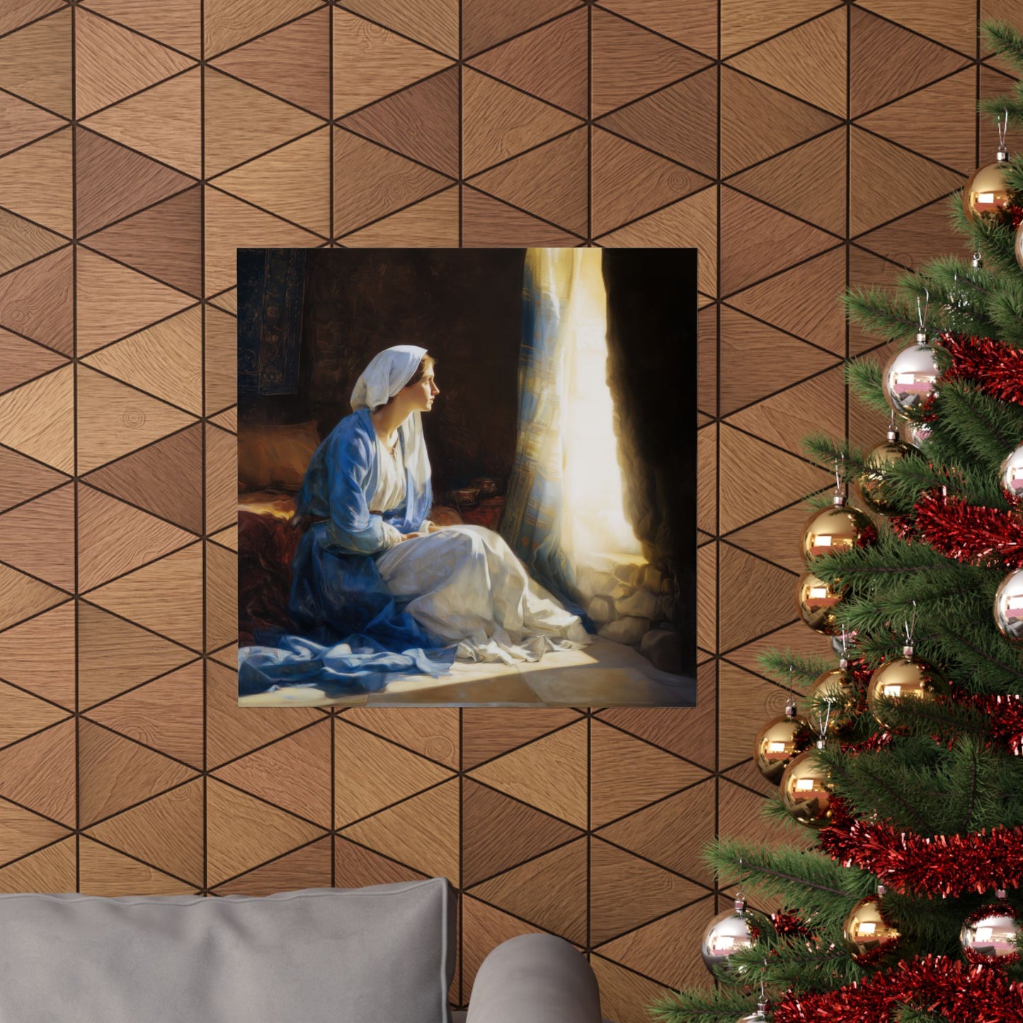 Mary's Yes - Quiet Fiat - Mother Mary - Marian Art - Sanctified Souls Print - Multiple Sizes - Premium Vertical Posters