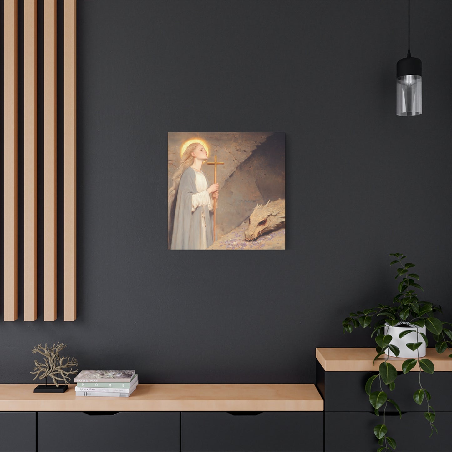 Saint Margaret of Antioch -  Museum Wrapped Canvas - Sanctified Souls Print - Religious Art for your Home - Catholic Patron Saint Art