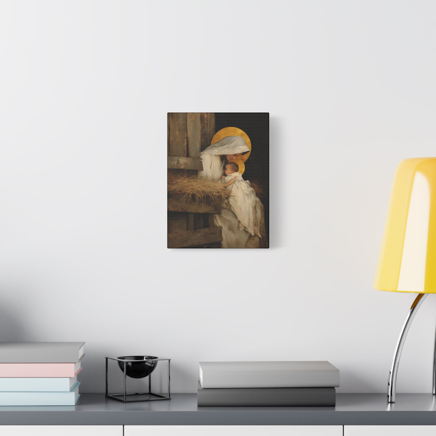Our Lady of the Manger - Mother Mary and the Christ Child - Gallery Wrapped Canvas - Print - Religious Art for your Home - Catholic