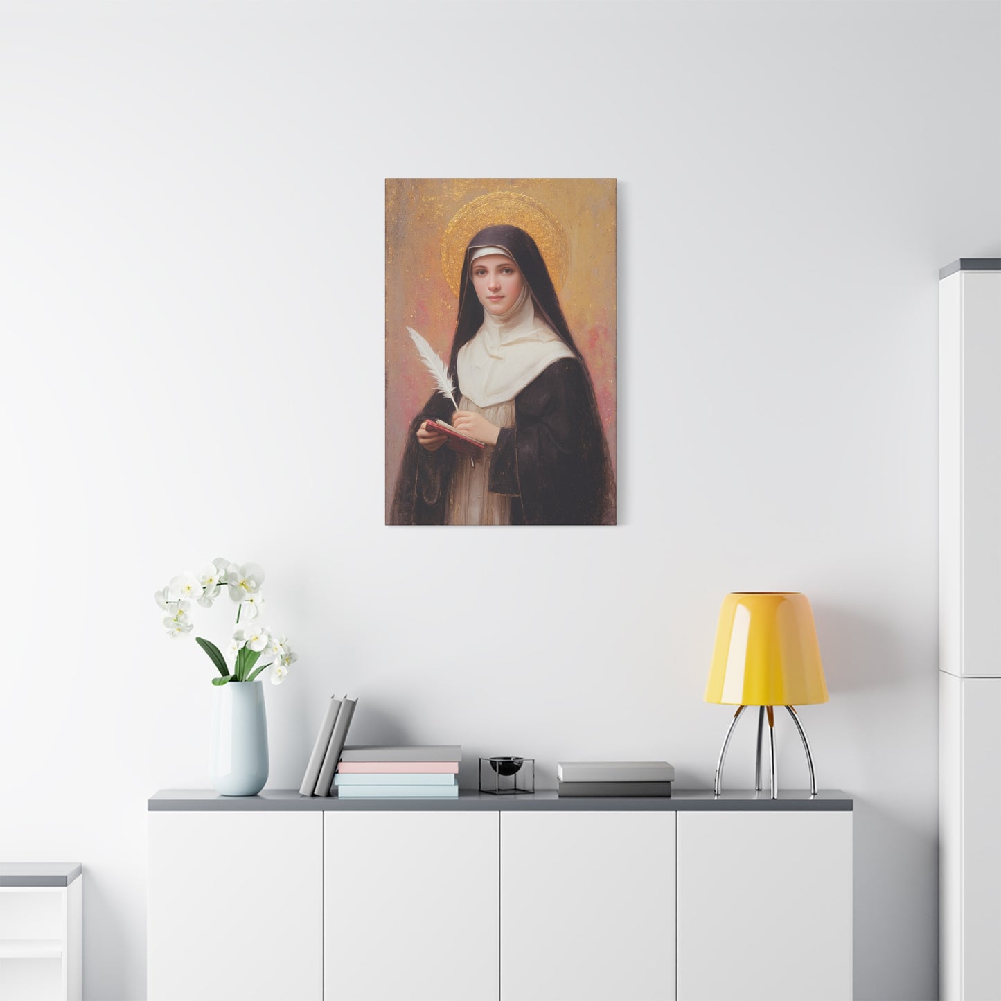 Saint Mechtildis / Mechtide of Hefta / Mechthild of Hackeborn - Gallery Wrapped Canvas - Print - Religious Art for your Home - Catholic Art