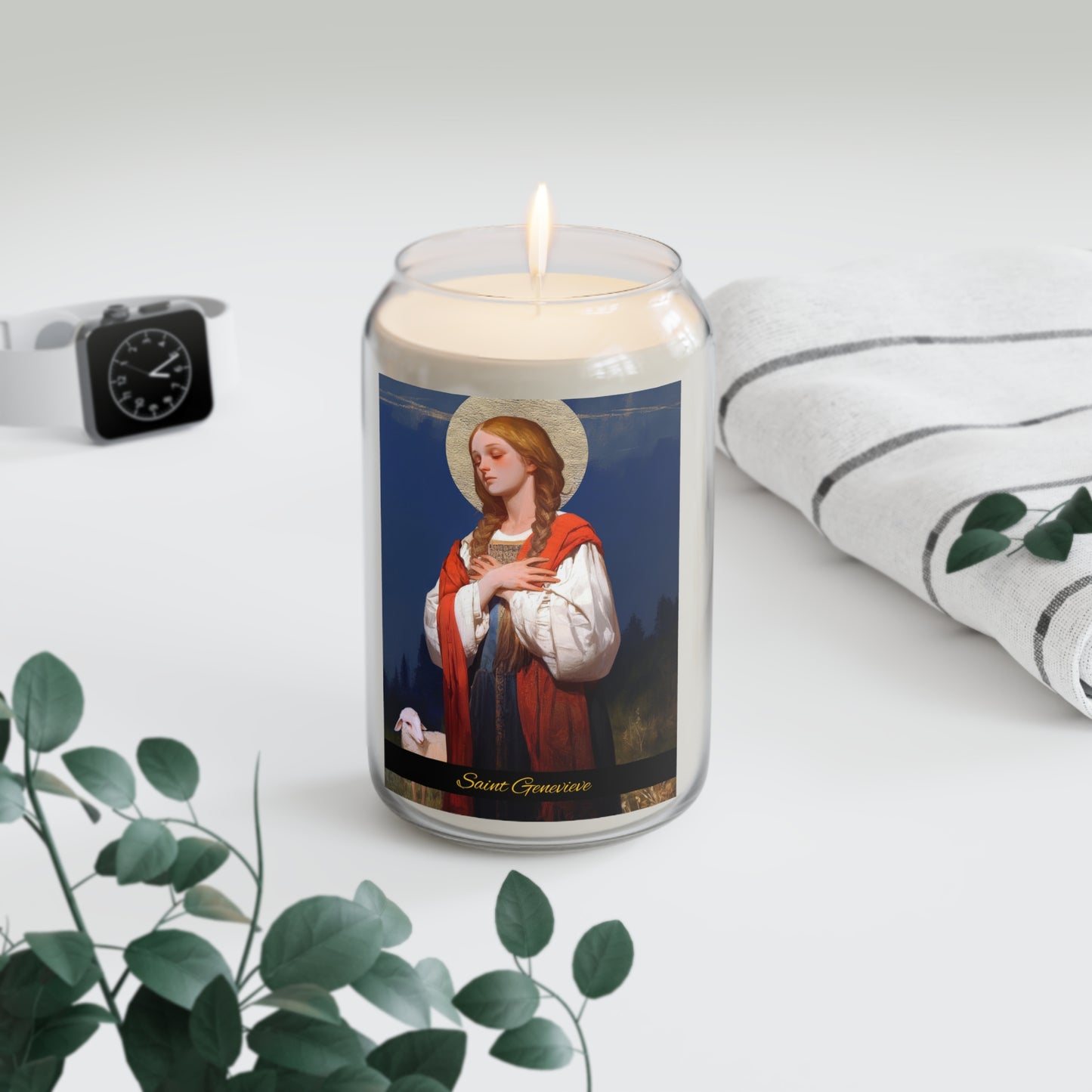 Saint Genevieve - Scented Prayer Candle, 13.75oz - Tall Size - Religious Prayer Candle