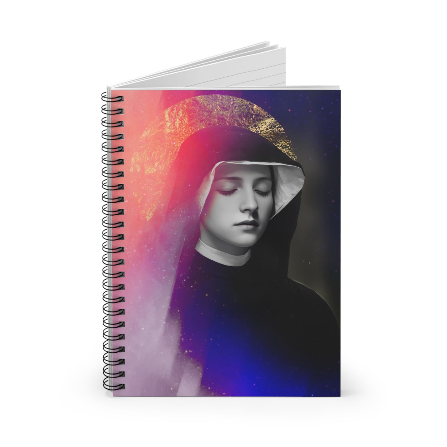 Saint Faustina Kowalska - Sanctified Souls Art - Religious Based Notebook - Spiral Notebook - Prayer journal - Catholic Saint Art