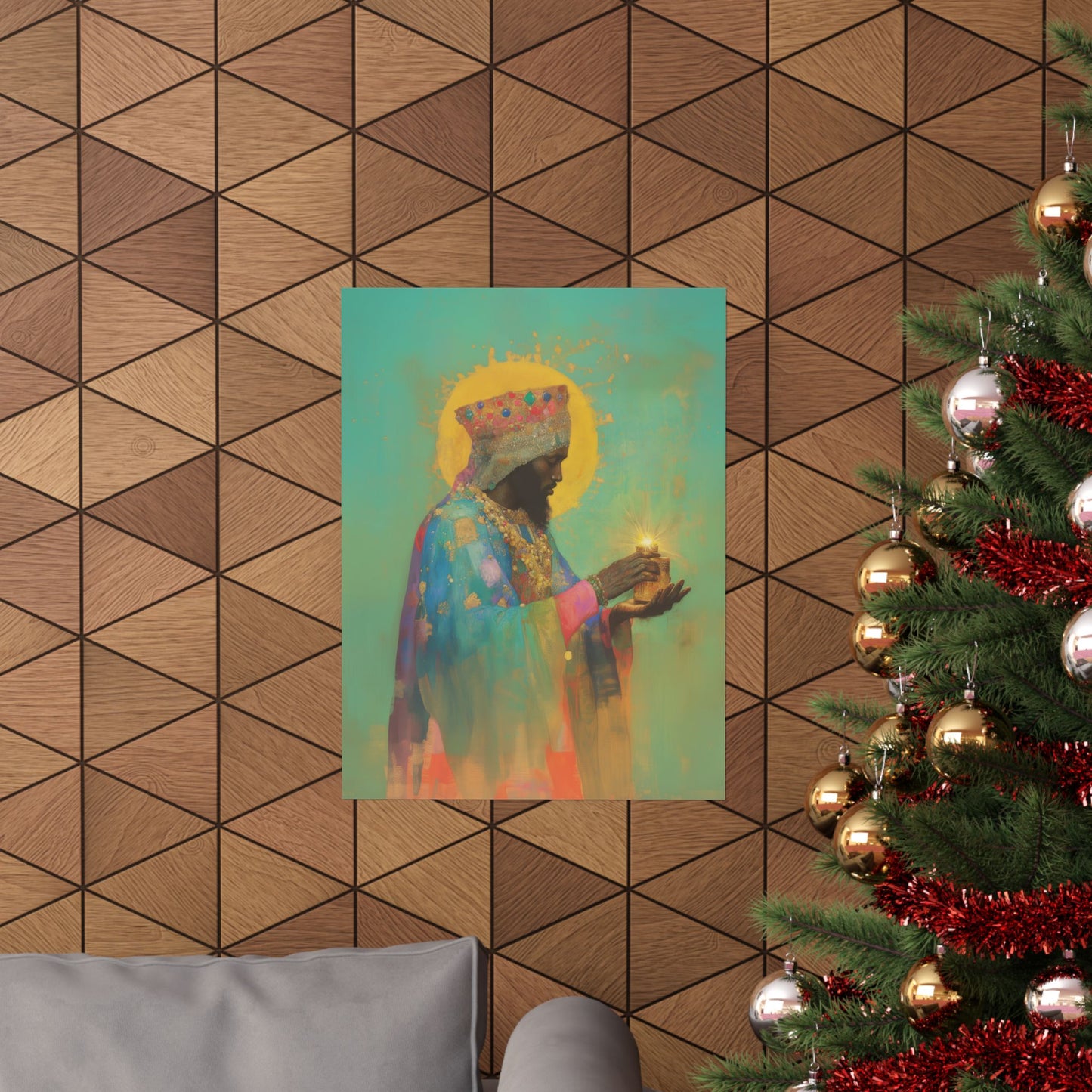 Balthazar and the Gift of Foretold Sorrow - 3 Wise Men - Sanctified Souls Print - Multiple Sizes - Premium Matte Vertical Posters