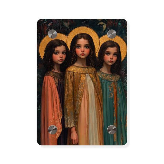 Saints Faith, Hope and Charity Acrylic Wall Art Panel - Ready to Hang Acrylic Print - Catholic Saint Art Print - Sister Art