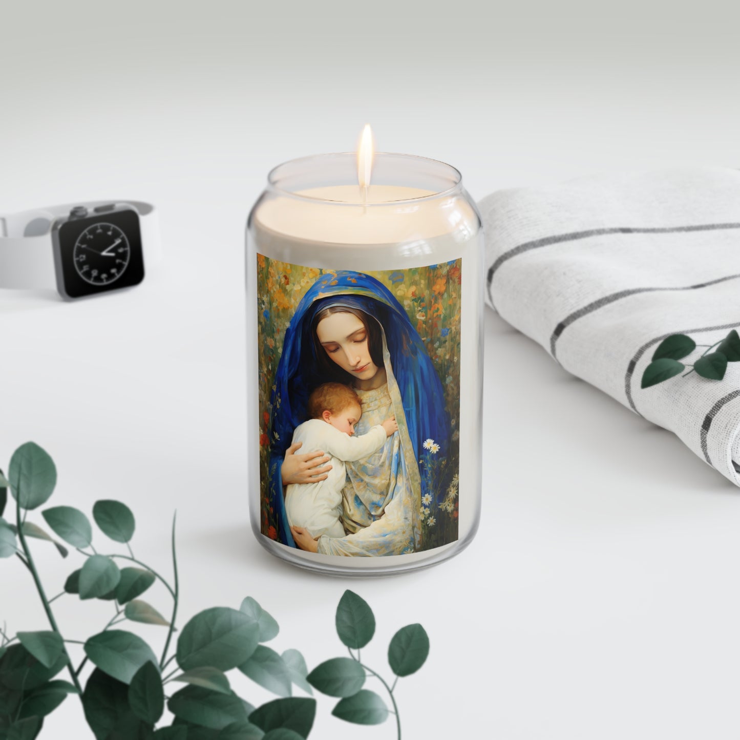 The Eternal Mother Mary and the Infant Jesus  - Scented Prayer Candle, 13.75oz - Tall Size - Religious Prayer Candle - Catholic Art