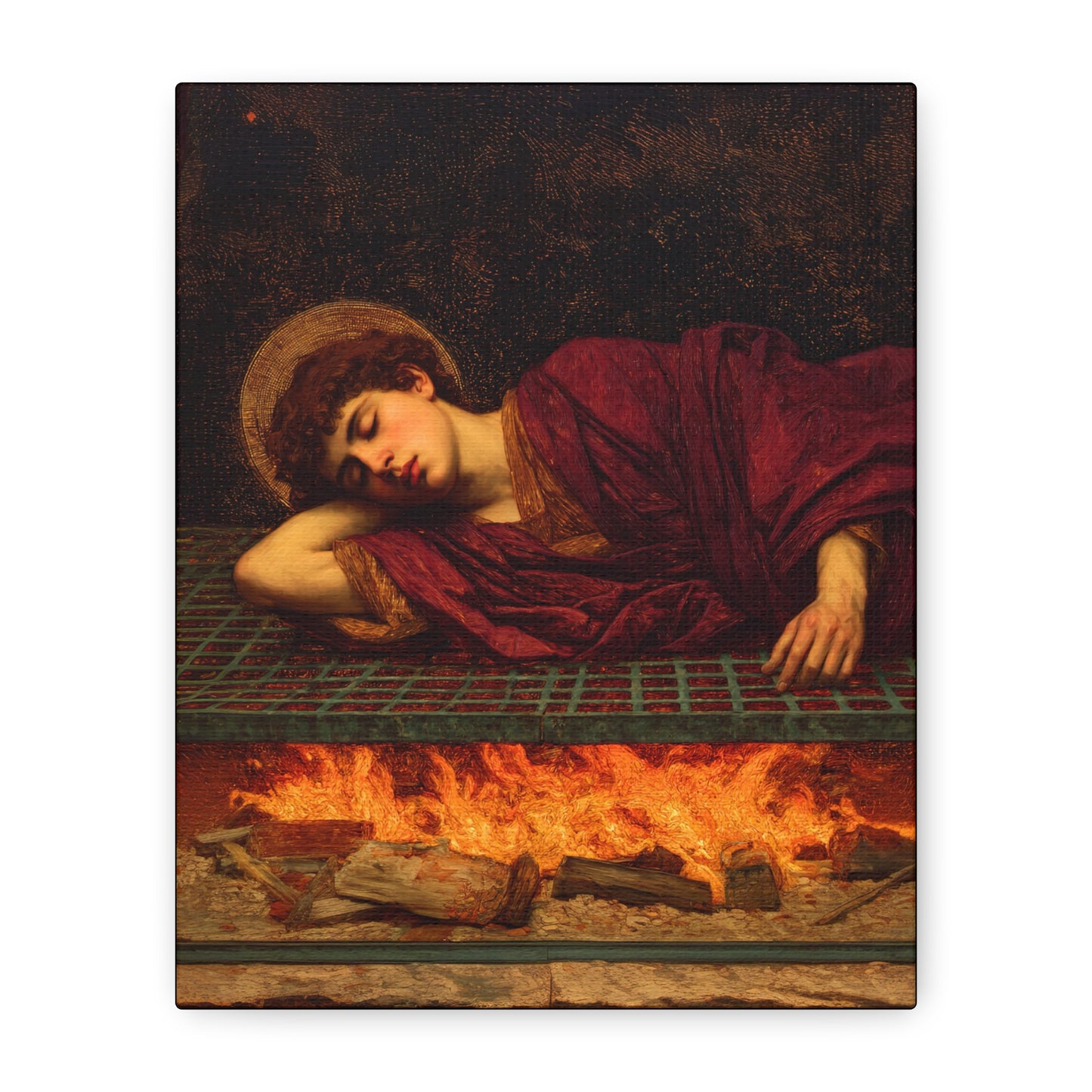 Saint Lawrence -  Museum Wrapped Canvas - Sanctified Souls Print - Religious Art for your Home - Catholic Patron Saint Art