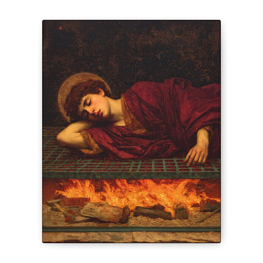 Saint Lawrence -  Museum Wrapped Canvas - Sanctified Souls Print - Religious Art for your Home - Catholic Patron Saint Art
