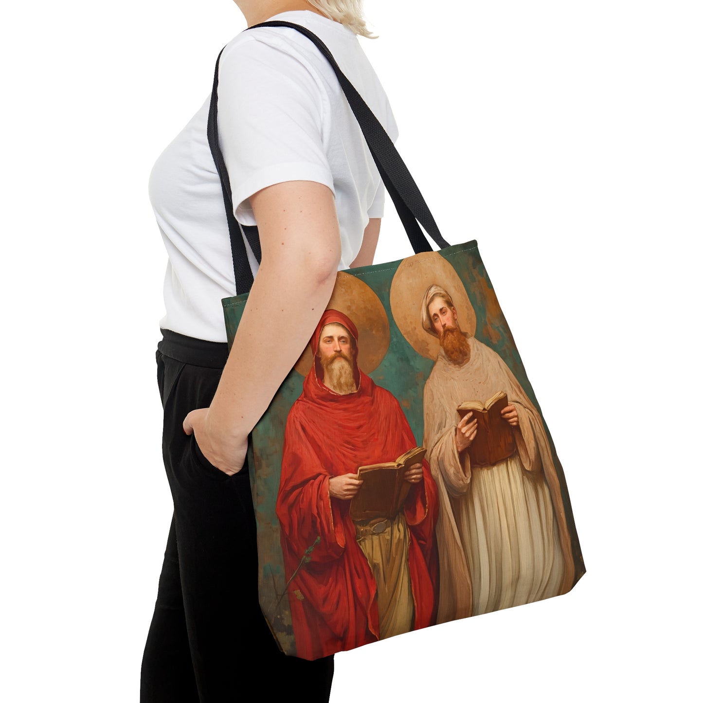 Saints Cosmas and Damian - Tote Bag - Large Medium Small Faith Art Bag - Bible Study Faith Purse - Double Sided Prayer Tote