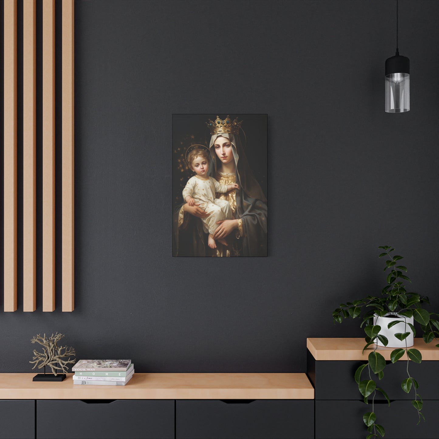 Our Lady of Mount Carmel - Museum Wrapped Canvas - Sanctified Souls Print - Mary the Blessed Virgin