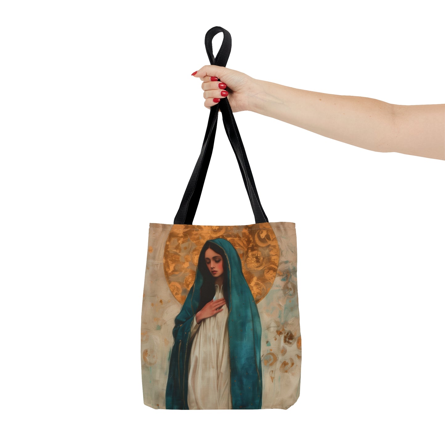 Serene Devotion - Mary's Compassionate Heart Tote Bag - Large Medium Small Faith Art Bag - Catholic Faith Purse - Religious Carry All