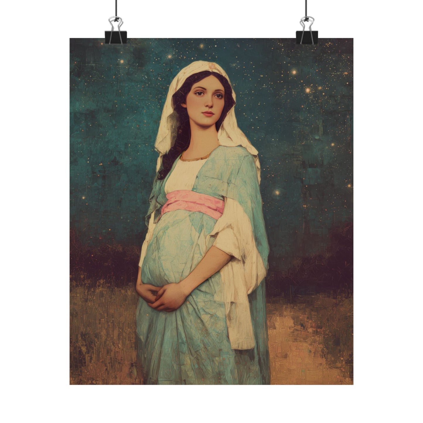 Our Lady of 'O' - Our Lady of Expectation - Mother Mary - Marian Art - Sanctified Souls Print - Multiple Sizes - Premium Vertical Posters