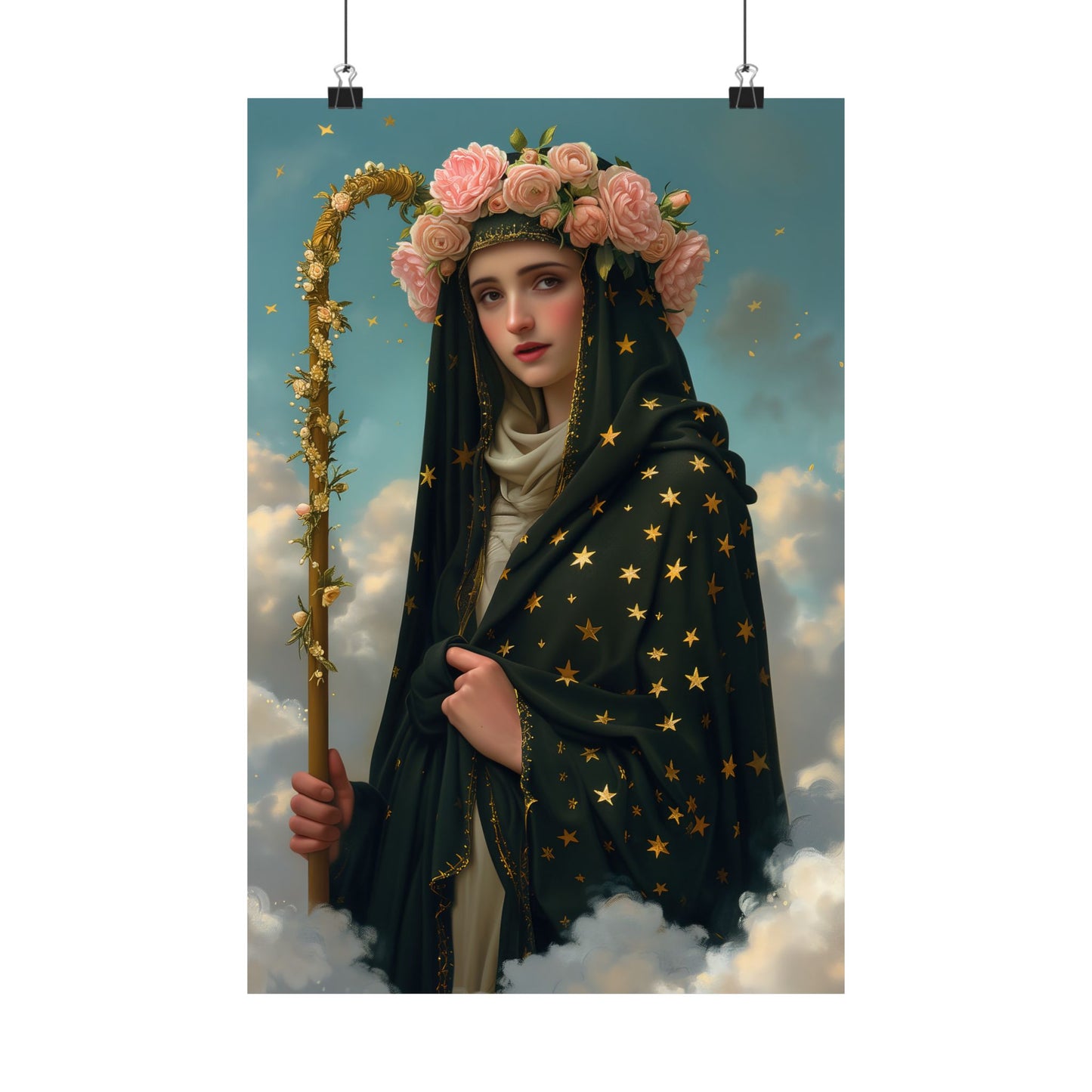 Saint Aldegund / Saint Aldegundis  - Sanctified Souls Print - Multiple Sizes - Premium Matte Vertical Posters