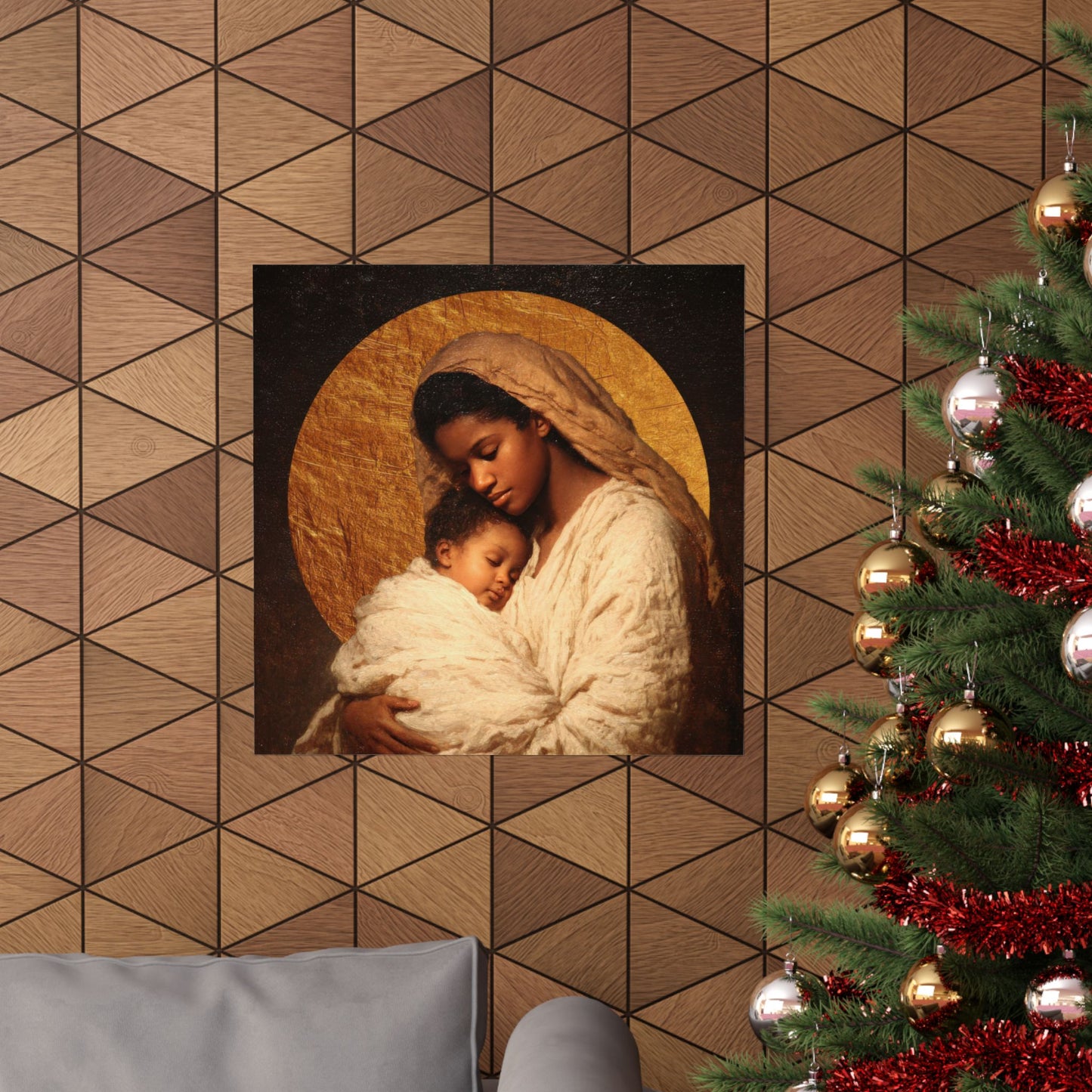 Our Lady of the Manger - Mother Mary and the Christ Child - Sanctified Souls Print - Multiple Sizes - Premium Matte Vertical Posters