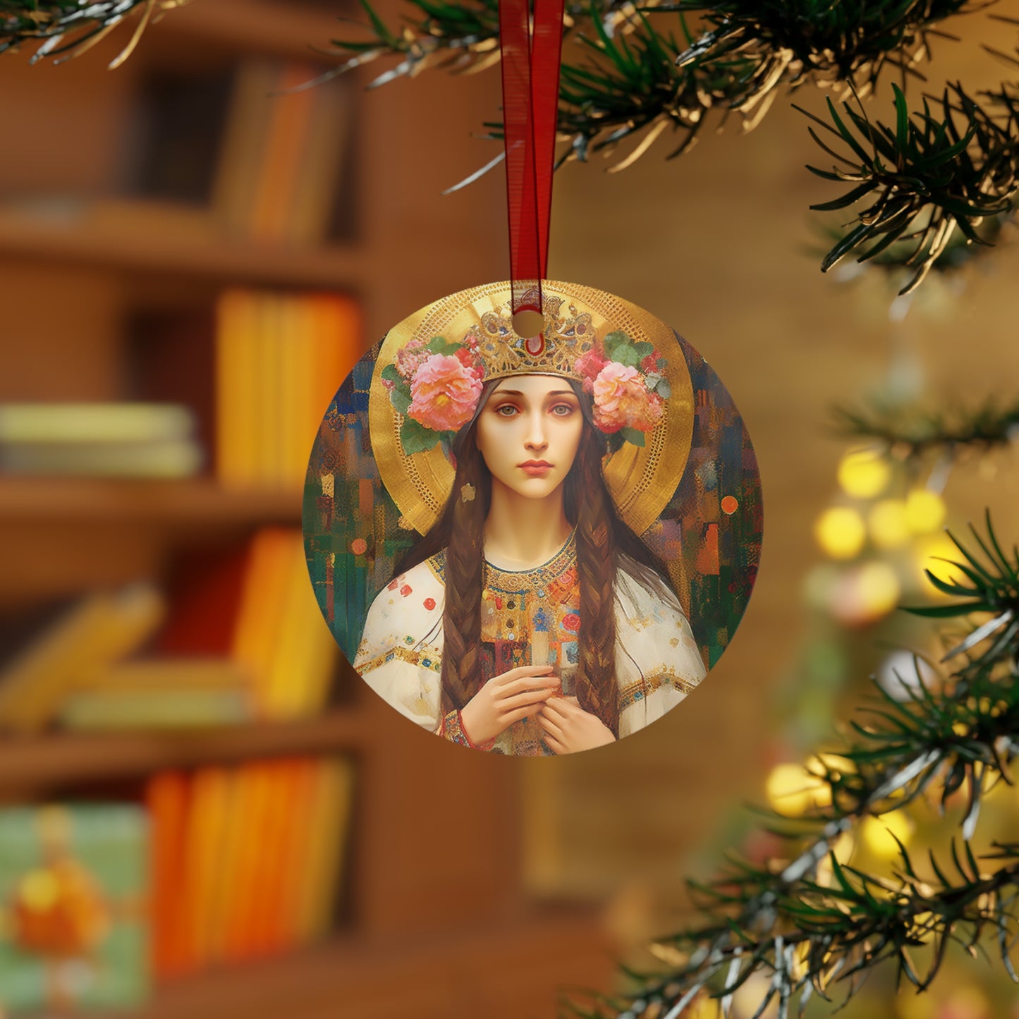 Saint Elizabeth of Hungary - Religious Holiday Christmas Ornament and Keepsake - Double sided Keepsake Religious Ornament