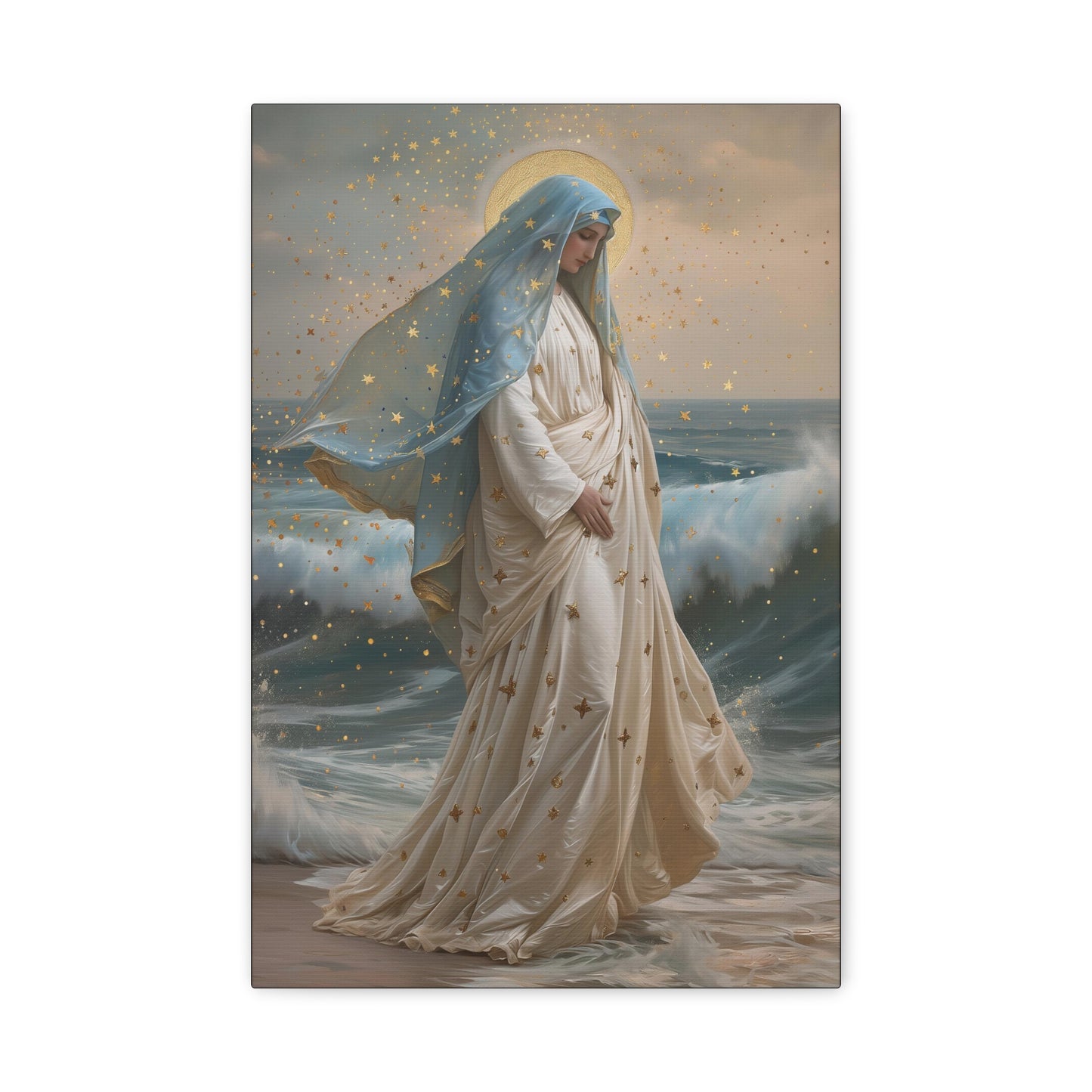 Ocean's Embrace - Devotion to Our Lady - Musseum Wrapped Canvas - Sanctified Souls - Religious Art for your Home - Our Lady Star of the Sea