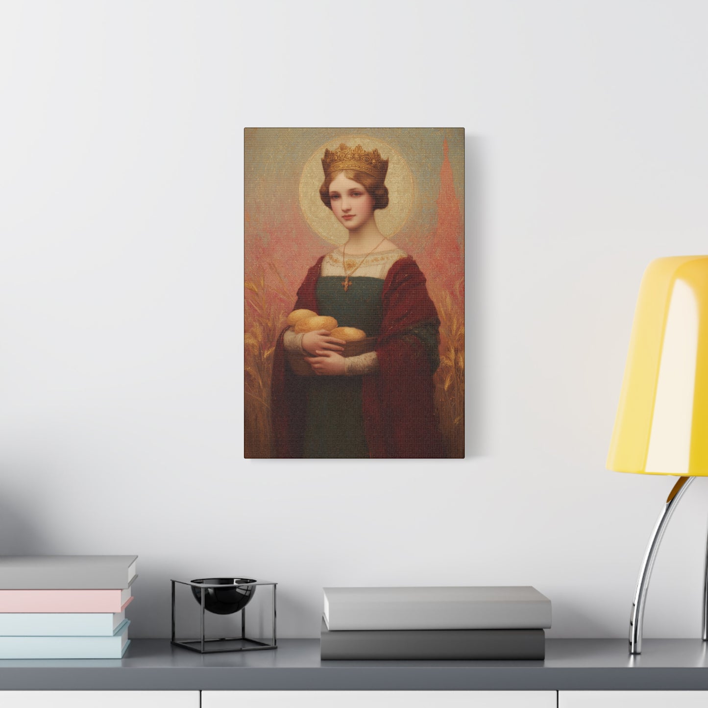 Saint Elizabeth of Hungary - Gallery Wrapped Canvas - Print - Religious Art for your Home - Catholic Patron Saint Art - Princess