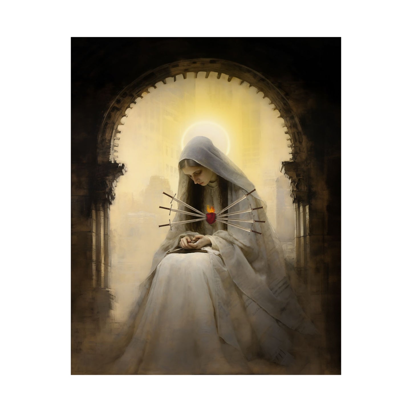Our Lady of Sorrows - Mother Mary - Print - Sanctified Souls Print - Multiple Sizes - Premium Matte Vertical Posters