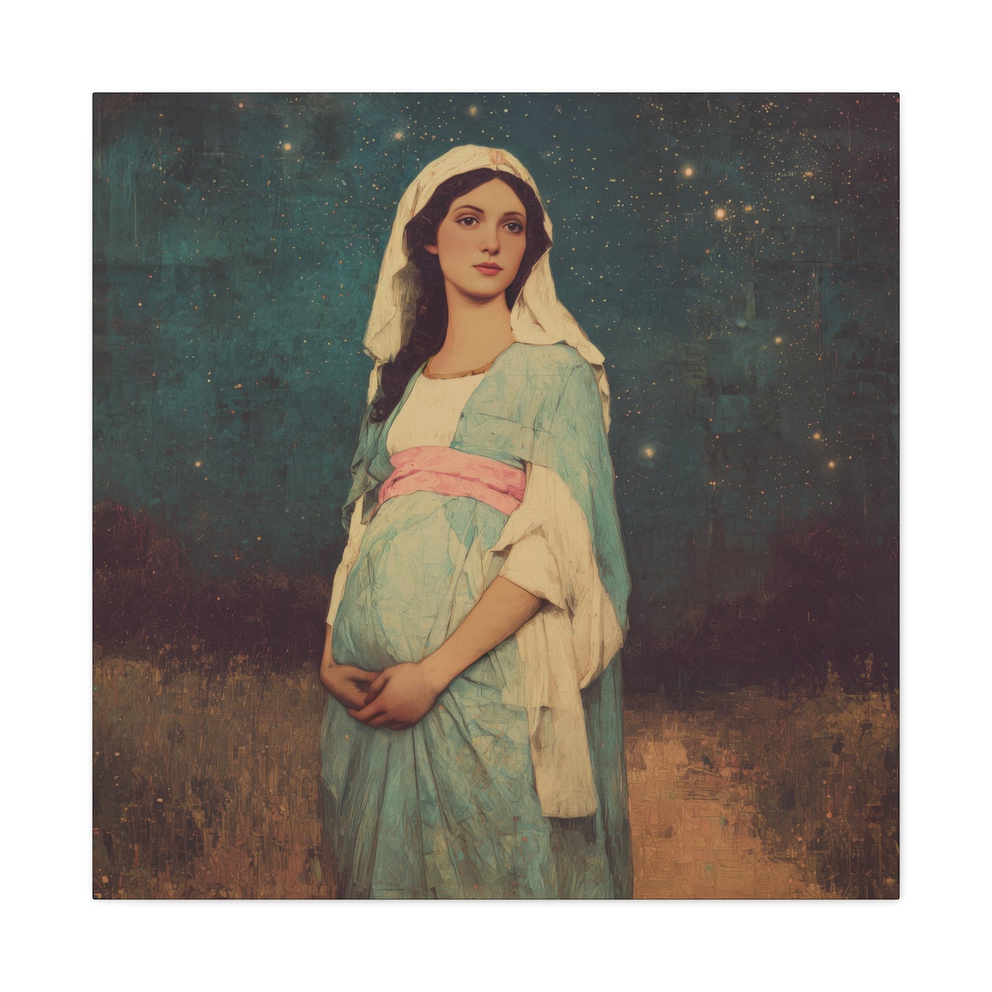 Our Lady of 'O' - Our Lady of Expectation - Mother Mary - Marian Art - Gallery Wrapped Canvas - Print - Catholic Art Print