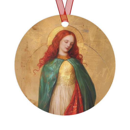 Resilient Spirit - Mary Magdalene's Faithful Path Metal Ornament - Religious Holiday Christmas Keepsake - Religious Catholic Tree Ornament