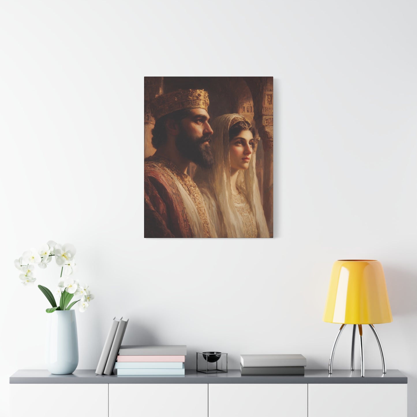 King Xerxes and Queen Esther  - Gallery Wrapped Canvas - Print - Religious Art for your Home - Catholic Art Print