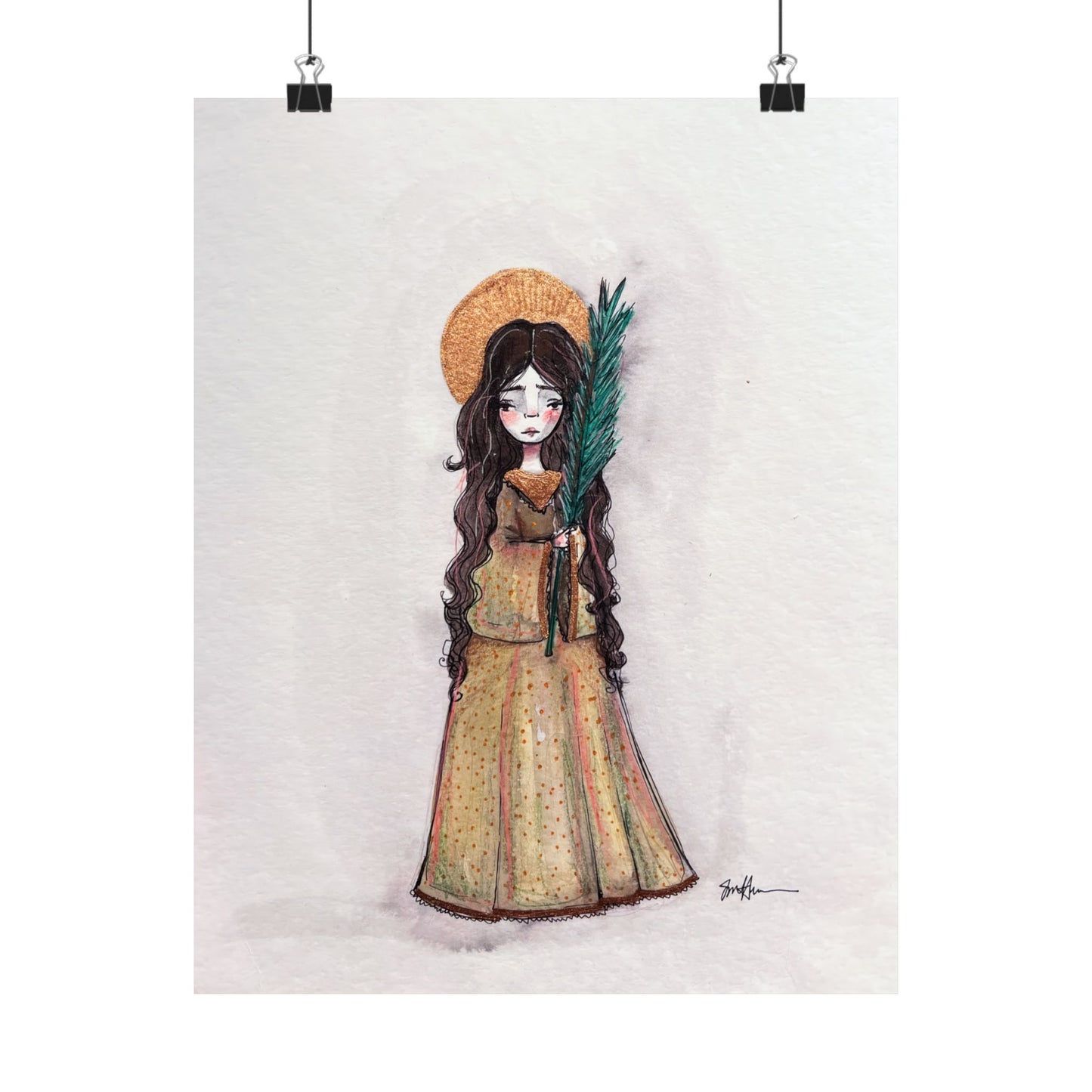 Saint Hope Poster - Hand-Drawn Art | Catholic Art Print | Faith Hope and Charity Middle Sister | Devotional Wall Art | Sanctified Solocosmo