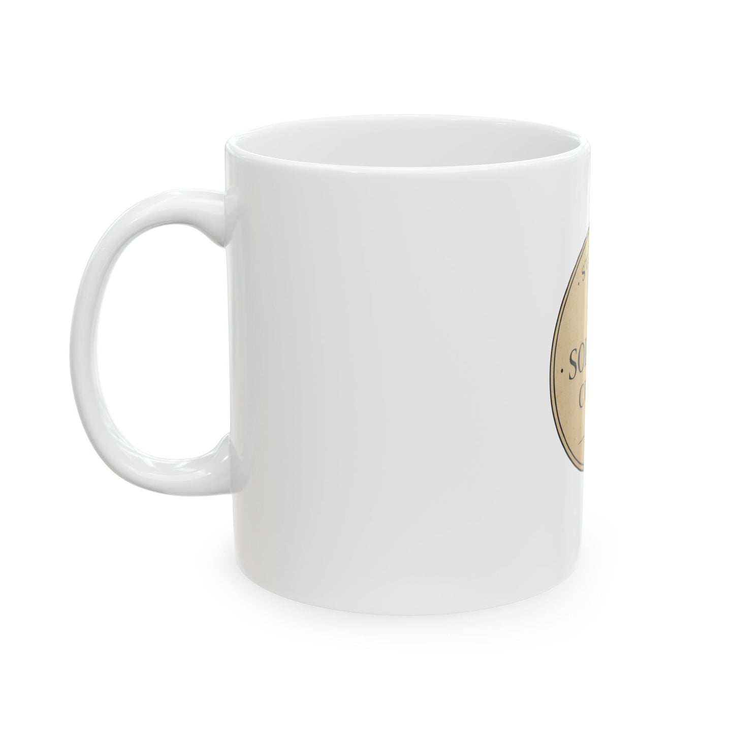 St. Drogo - The Solitary Cup Co. Ceramic Mug, (11oz, 15oz) - White Ceramic Coffee Cup