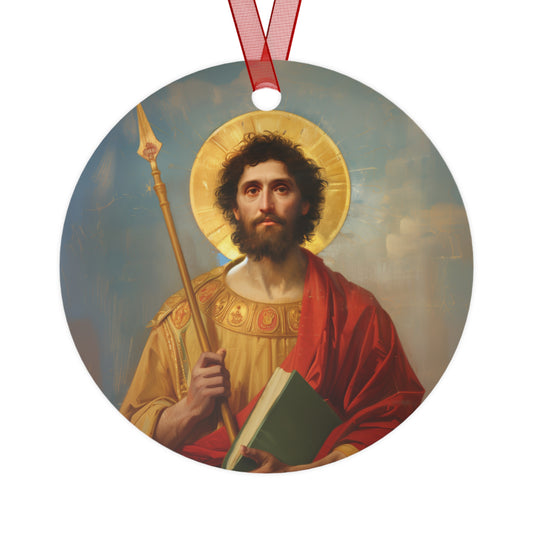Saint Thomas the Apostle Metal Ornament - Religious Holiday Christmas Ornament and Keepsake - Catholic Religious Keepsake