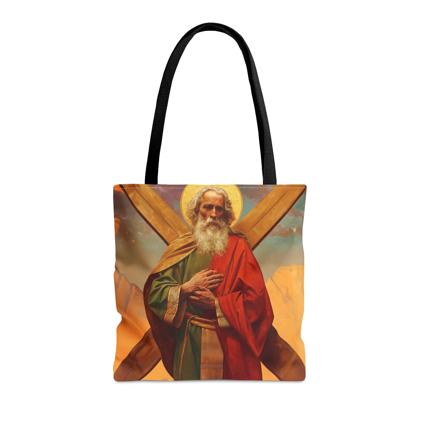 Saint Andrew the Apostle - Tote Bag - Large Medium Small Faith Art Bag - Re usable Tote Purse - Double Sided - Catholic Art Bag