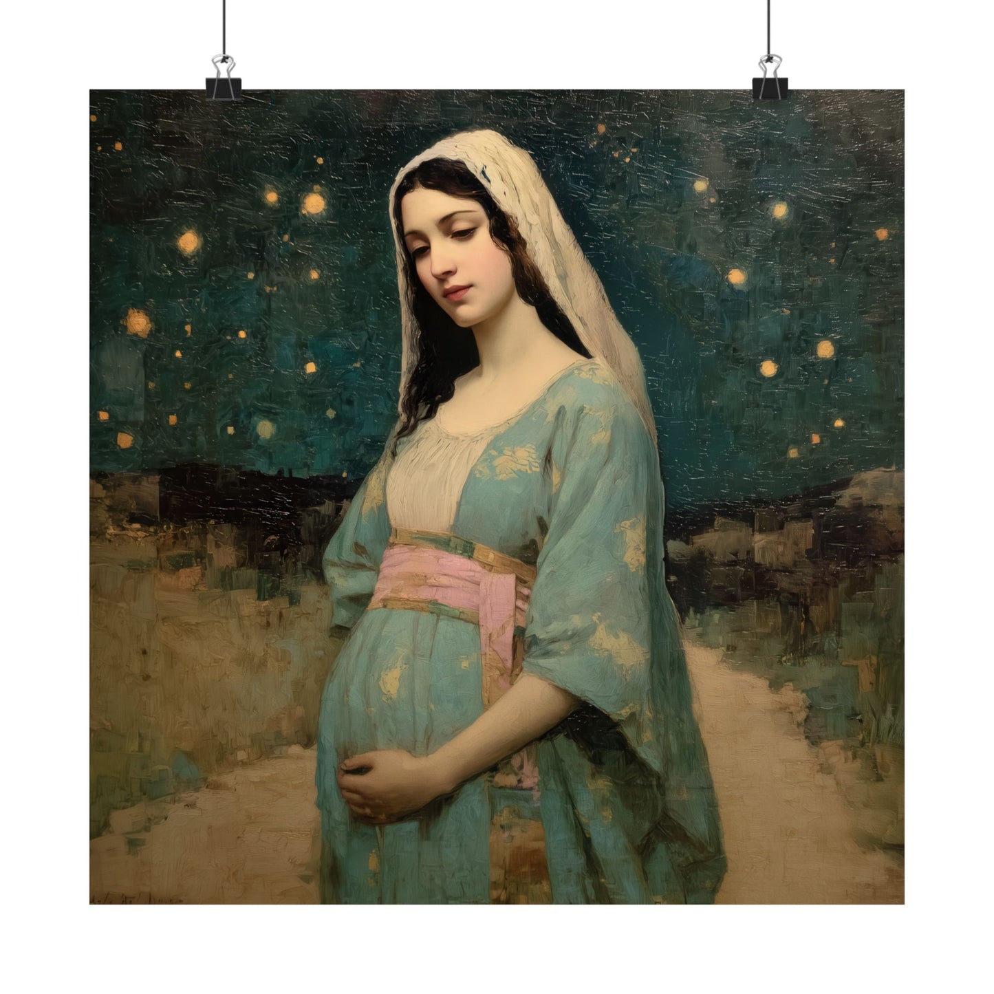 Our Lady of 'O' - Our Lady of Expectation - Mother Mary - Marian Art - Sanctified Souls Print - Multiple Sizes - Premium Vertical Posters