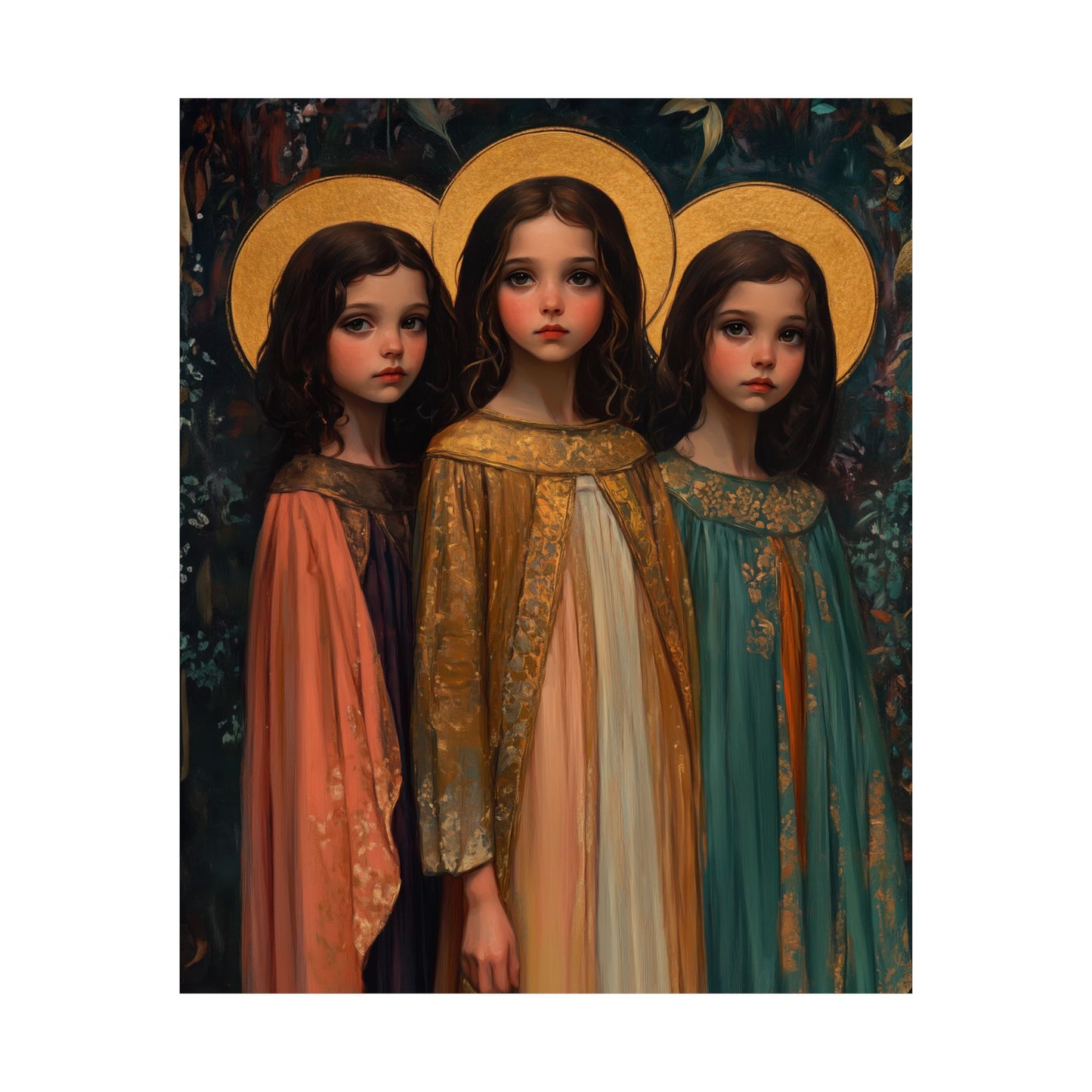 Saints Faith, Hope and Charity - Sanctified Souls Print - Multiple Sizes - Premium Matte Vertical Posters - Sister Saints