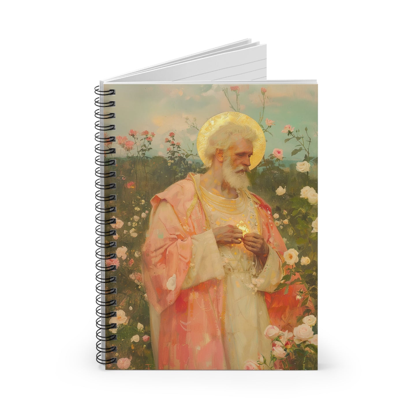 Saint Valentine - Sanctified Souls Art - Religious Based Notebook - Spiral Notebook - Prayer journal - Catholic Saint Art