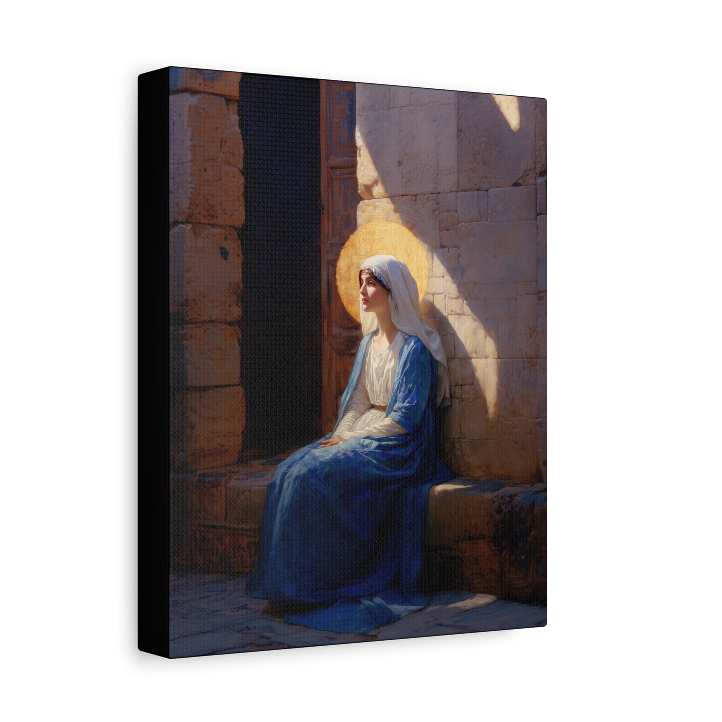 The Quiet Fiat That Split the Darkness, Mary's Yes - Gallery Wrapped Canvas - Print - Religious Art for your Home - Catholic Art
