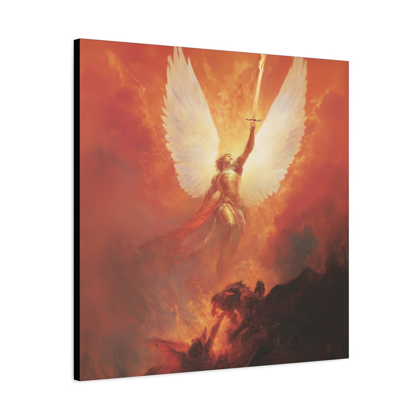 Saint Michael the Archangel -  Museum Wrapped Canvas - Sanctified Souls Print - Religious Art for your Home - Angel Art - Religious