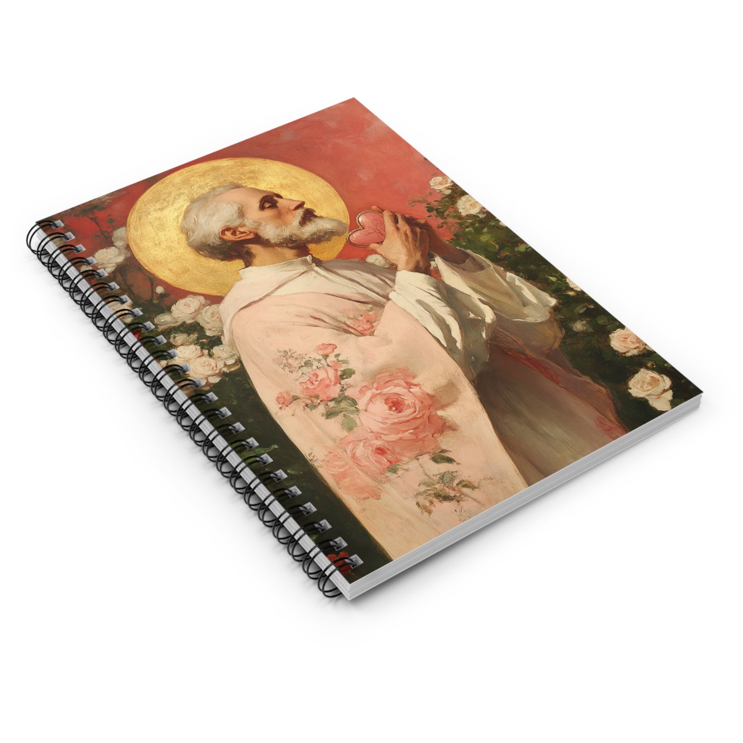 Saint Valentine - Sanctified Souls Art - Religious Based Notebook - Spiral Notebook - Prayer journal - Catholic Saint Art